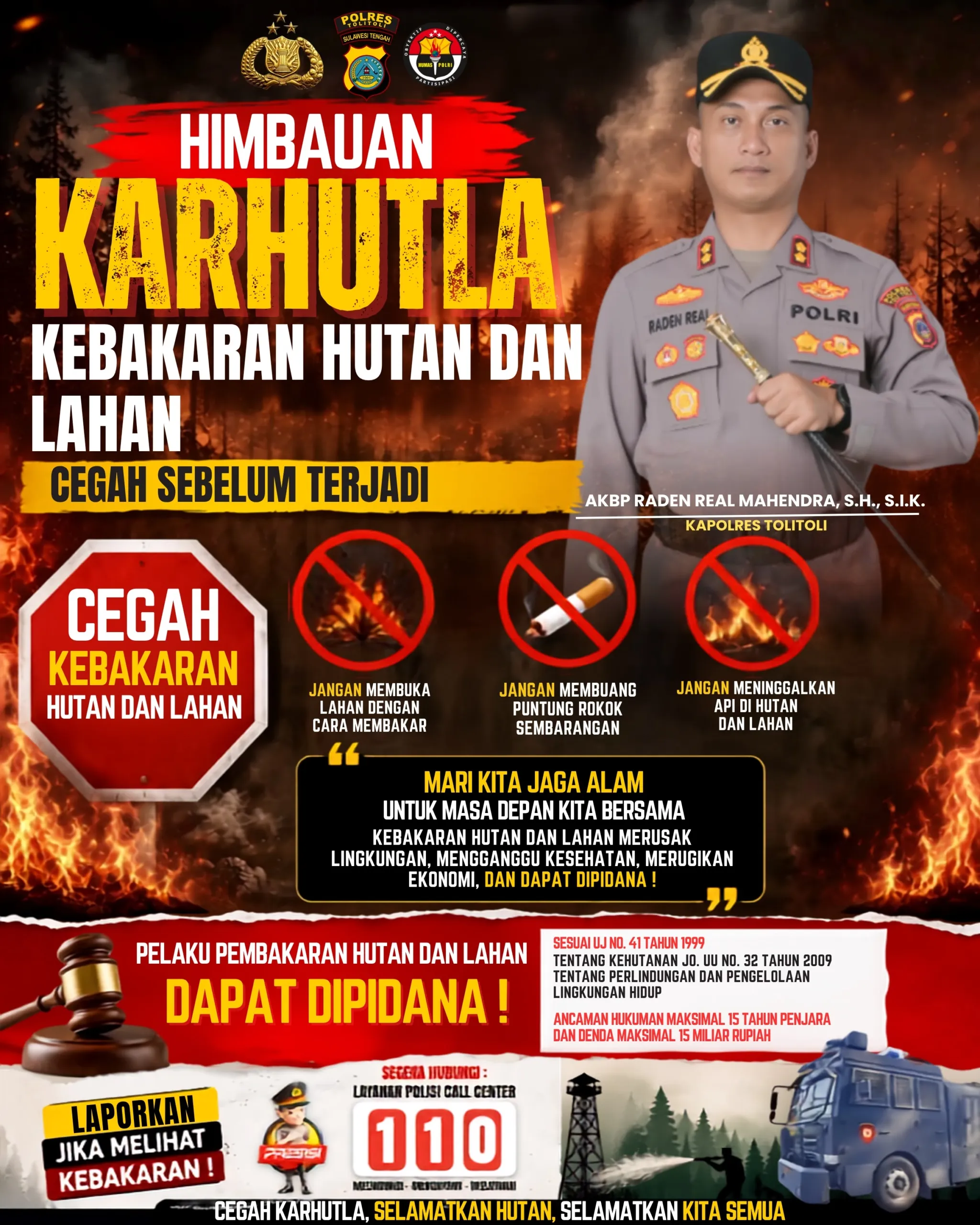 Kapolres Tolitoli Ingatkan Warga: Jangan Bakar Lahan, Karhutla Mengintai 1 Kapolres Tolitoli Ingatkan Warga: Jangan Bakar Lahan, Karhutla Mengintai